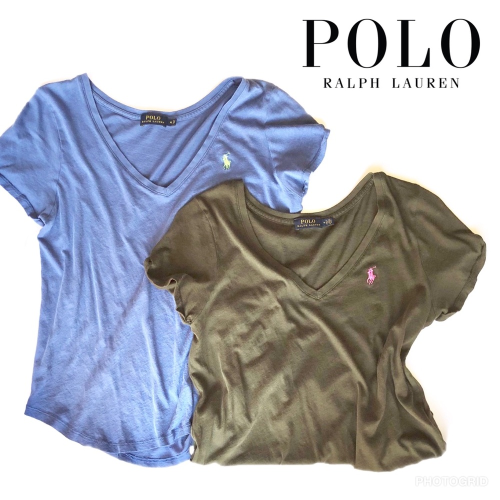 {two} Ralph Lauren slub tees, Medium